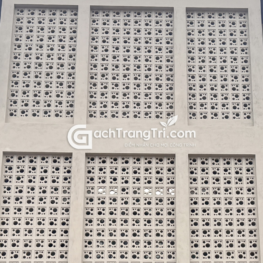Gạch thông gió xi măng 5 lỗ tròn