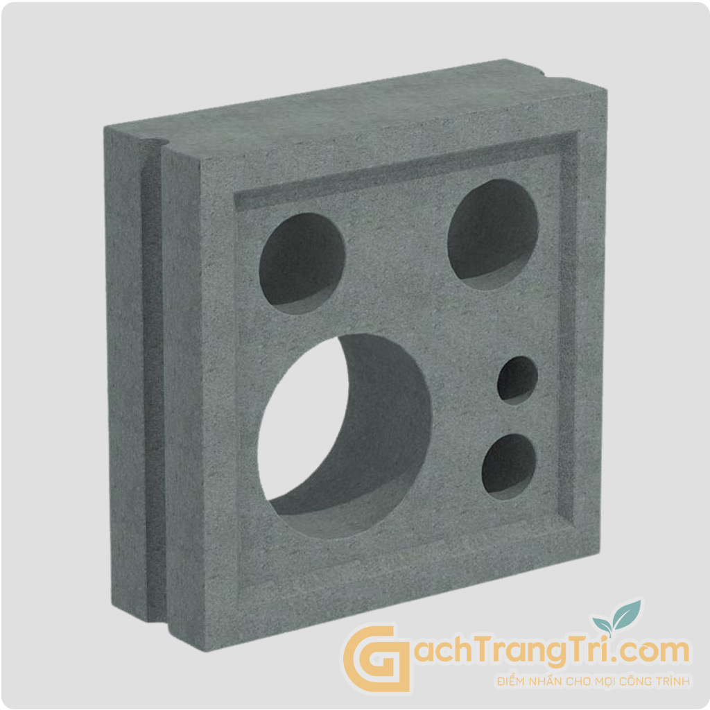 Gạch thông gió xi măng 5 lỗ tròn